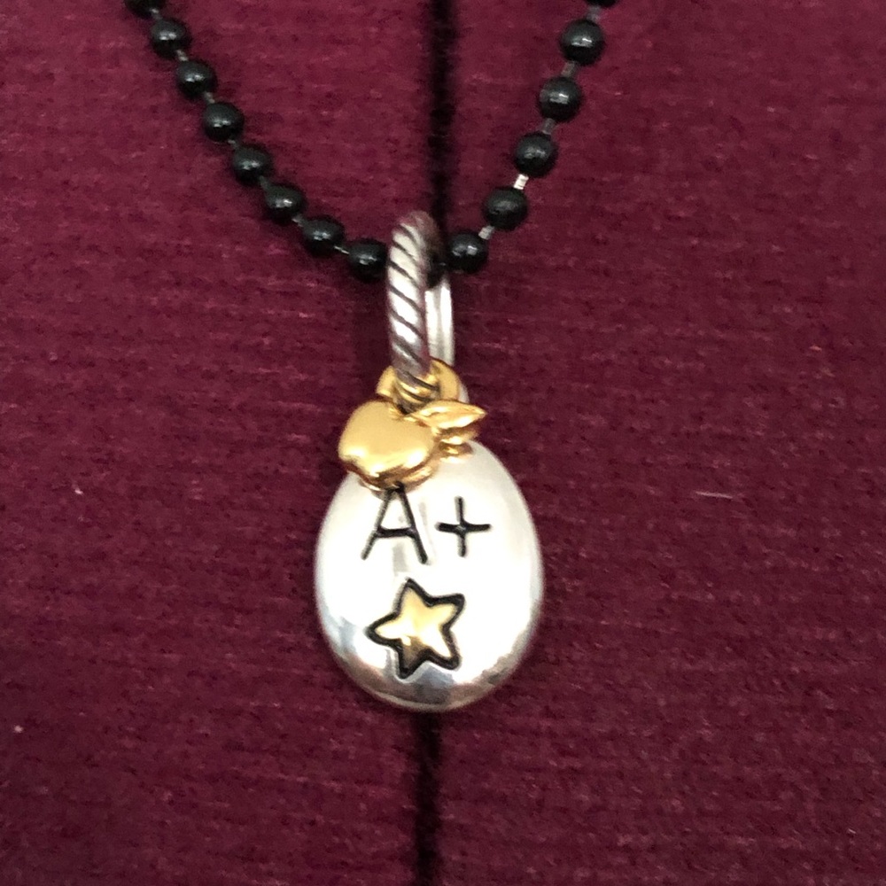 Brighton Best Teacher A+ Charm with Golden Apple EUC